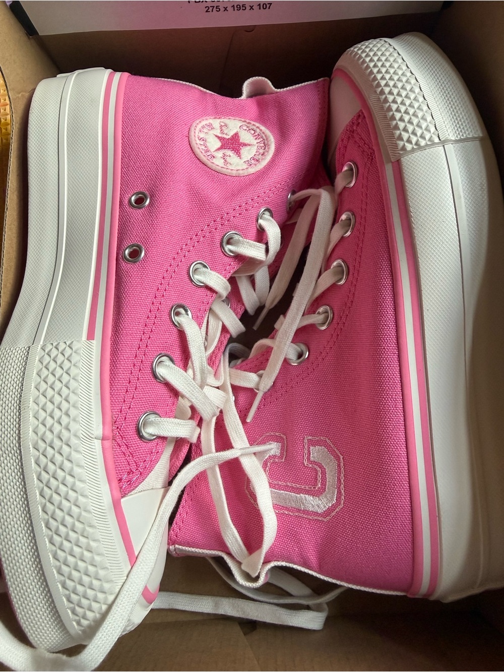 Converse Pink High-Top Canvas Sneakers with White Accents